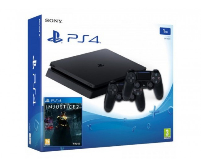 Sony Playstation 4 Slim 1000gb + Доп Джойстик + Игра Injustice 2